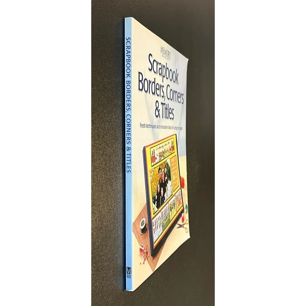 Memory Makers Scrapbook Borders Corners & Titles Book OS Blue Excellent Retro